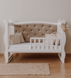 Pătuț bebeluș tapițat co-sleeping Iași 120 x 60 cappuccino
